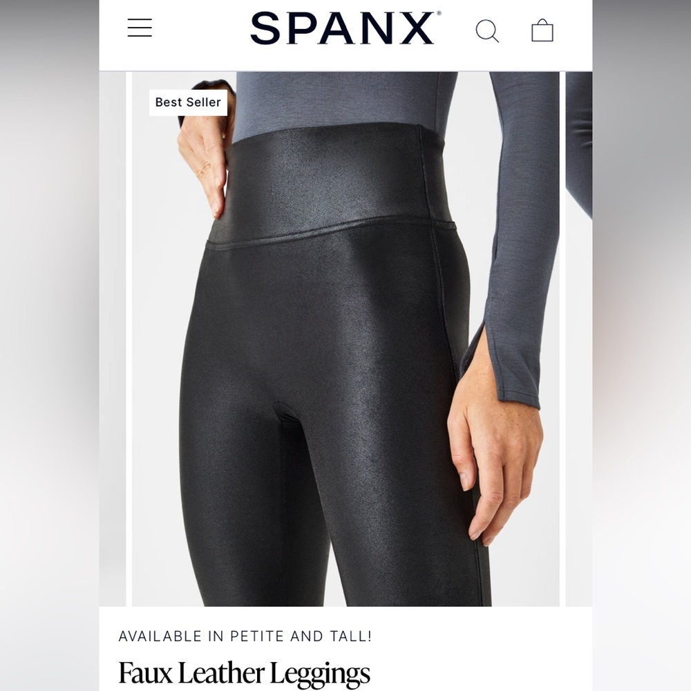Spanx faux leather leggings NWT size L